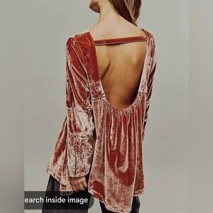 Free People Back To Business Velvet Top XL